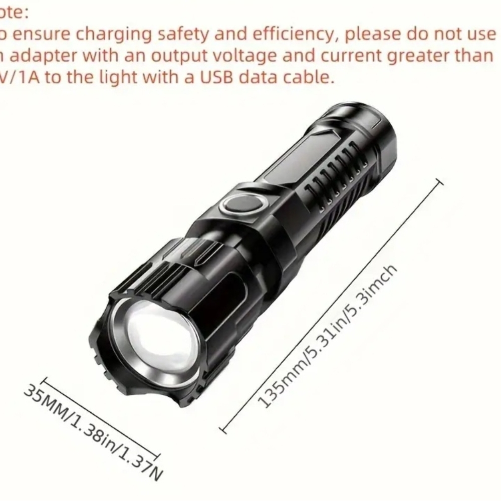 Black Tactical Flashlight - Picture 4 of 8